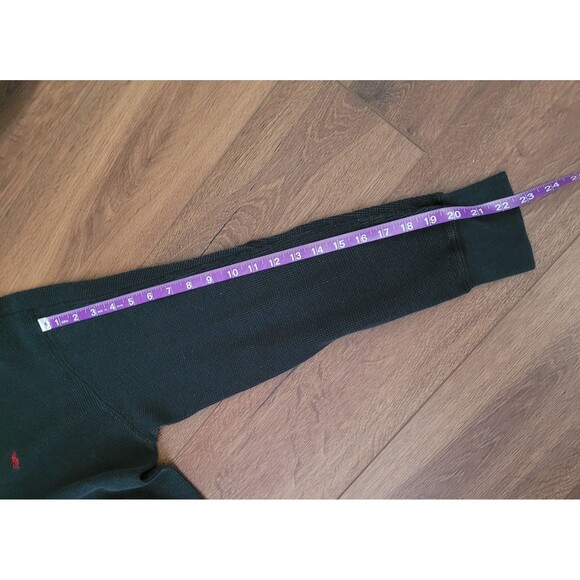 Polo Ralph Lauren Mens Black Waffle Knit Thermal Pullover Sleepwear Shirt Large - Picture 5 of 8